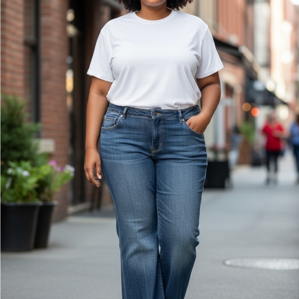 Talbots Woman Classic Fit Stretch Bootcut Trouser Style Jeans – Size 16W
